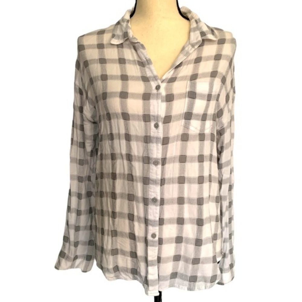 Leith Gray Color Block Blouse
